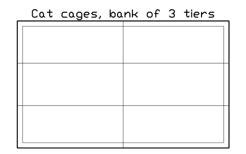 Vorschau des Symbols Cat cages, bank of 3 tiers, Block SDV_KN_CAT_BANK_3