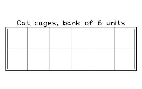 Vorschau des Symbols Cat cages, bank of 6 units, Block SDV_KN_CAT_BANK_6