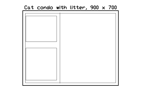 Vorschau des Symbols Cat condo with litter, 900 x 700, Block SDV_KN_CAT_CONDO