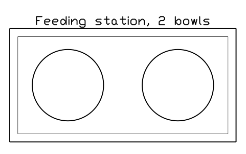 Vorschau des Symbols Feeding station, 2 bowls, Block SDV_KN_FOOD_STATION