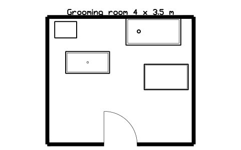 Vorschau des Symbols Grooming room 4 x 3.5 m, Block SDV_LY_GROOM_4X35
