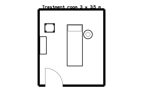 Vorschau des Symbols Treatment room 3 x 3.5 m, Block SDV_LY_TREATMENT_3X35