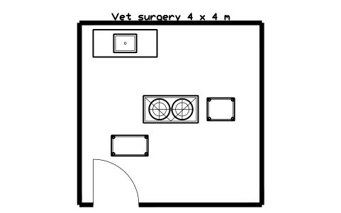 Vorschau des Symbols Vet surgery 4 x 4 m, Block SDV_LY_VET_SURGERY_4X4