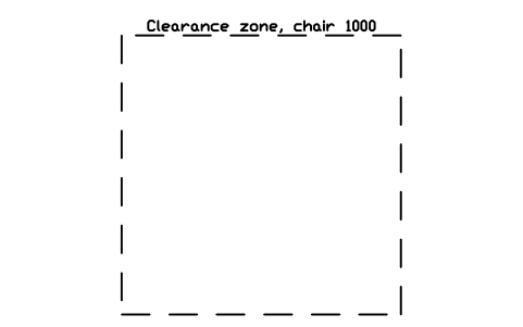 Vorschau des Symbols Clearance zone, chair 1000, Block SDV_MK_CLEAR_CHAIR