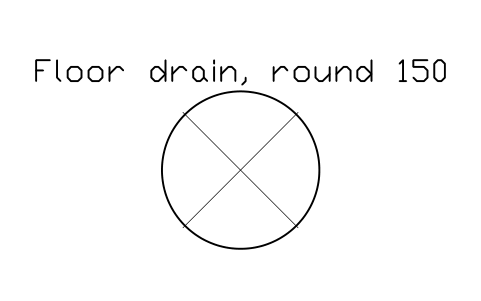 Vorschau des Symbols Floor drain, round 150, Block SDV_MK_DRAIN