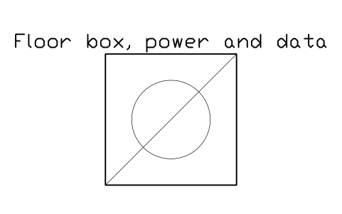 Vorschau des Symbols Floor box, power and data, Block SDV_MK_FLOOR_BOX
