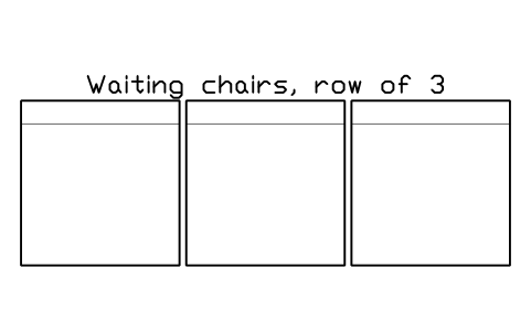 Vorschau des Symbols Waiting chairs, row of 3, Block SDV_RC_CHAIR_ROW_3