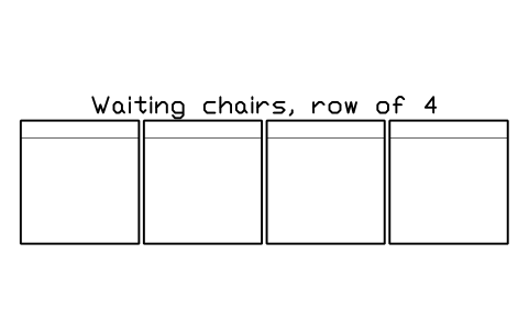 Vorschau des Symbols Waiting chairs, row of 4, Block SDV_RC_CHAIR_ROW_4