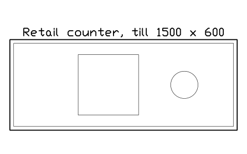 Vorschau des Symbols Retail counter, till 1500 x 600, Block SDV_RC_COUNTER_RETAIL