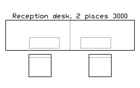Vorschau des Symbols Reception desk, 2 places 3000, Block SDV_RC_DESK_DOUBLE