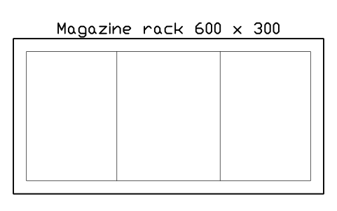 Vorschau des Symbols Magazine rack 600 x 300, Block SDV_RC_MAGAZINE_RACK