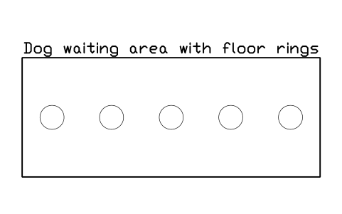 Vorschau des Symbols Dog waiting area with floor rings, Block SDV_RC_PET_SCALE_STAND