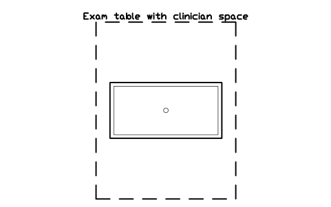 Vorschau des Symbols Exam table with clinician space, Block SDV_VT_EXAM_ROOM_TABLE