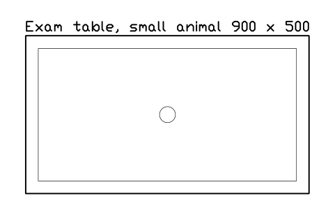 Vorschau des Symbols Exam table, small animal 900 x 500, Block SDV_VT_EXAM_TABLE_900
