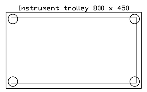 Vorschau des Symbols Instrument trolley 800 x 450, Block SDV_VT_INSTR_TROLLEY