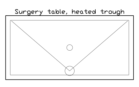 Vorschau des Symbols Surgery table, heated trough, Block SDV_VT_SURGERY_HEATED