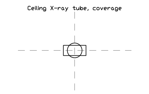Vorschau des Symbols Ceiling X-ray tube, coverage, Block SDV_VT_XRAY_CEILING