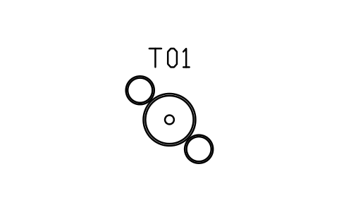 Preview of the Bar table, round, 700, two stools symbol, block SCA_BAR_TABLE