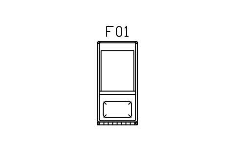 Preview of the Bed, single, 900 x 2000 symbol, block SCA_BED_SINGLE
