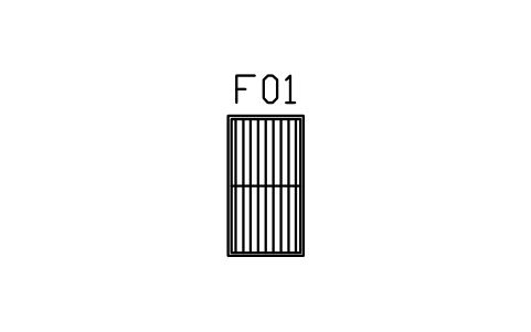 Preview of the Cot, 700 x 1300, slatted sides symbol, block SCA_COT