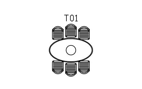 Preview of the Oval table 1800, six chairs symbol, block SCA_OVAL_6