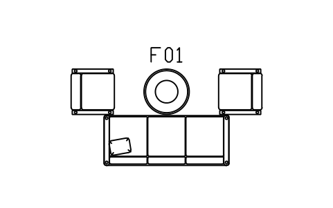 Preview of the Living set, sofa, chairs, table symbol, block SCA_SET_LIVING_1
