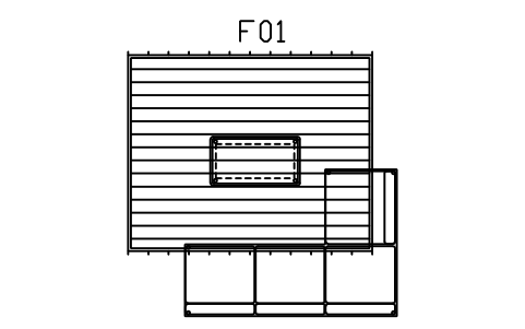 Preview of the Living set, corner sofa, rug symbol, block SCA_SET_LIVING_2