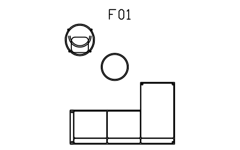 Preview of the Living set, chaise sofa, lounge symbol, block SCA_SET_LIVING_3