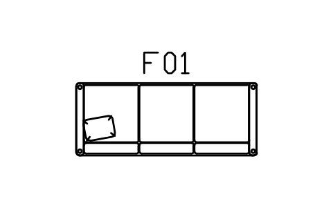 Preview of the Sofa, three seater, 2200 symbol, block SCA_SOFA_3