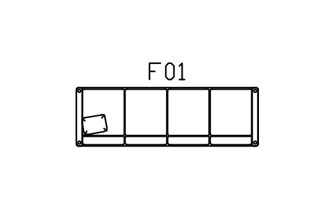 Preview of the Sofa, four seater, 2800 symbol, block SCA_SOFA_4