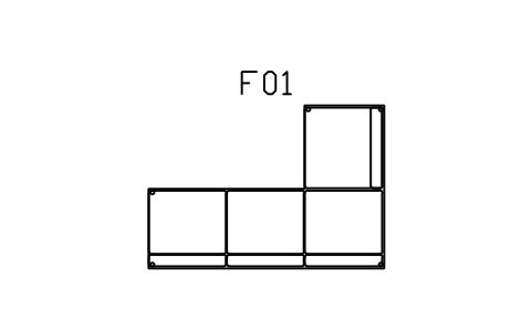 Preview of the Corner sofa, modular, right symbol, block SCA_SOFA_CORNER_R