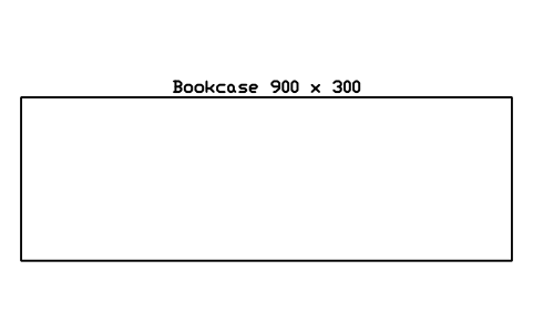 Preview of the Bookcase 900 x 300 symbol, block SCH_BOOKCASE_900