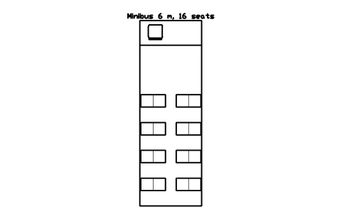Preview of the Minibus 6 m, 16 seats symbol, block SCH_BUS_MINI_16