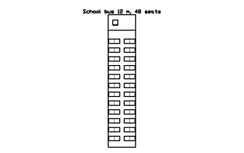 Preview of the School bus 12 m, 48 seats symbol, block SCH_BUS_SCHOOL_12M