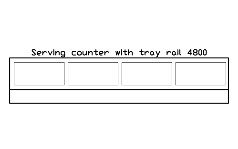 Preview of the Serving counter with tray rail 4800 symbol, block SCH_CANTEEN_SERVING