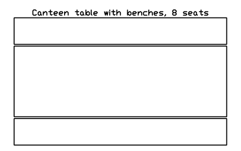 Preview of the Canteen table with benches, 8 seats symbol, block SCH_CANTEEN_TABLE_8