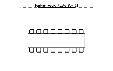 Preview of the Seminar room, table for 16 symbol, block SCH_CLASS_SEMINAR_16
