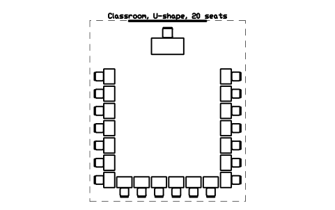 Preview of the Classroom, U-shape, 20 seats symbol, block SCH_CLASS_U_20
