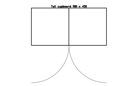Preview of the Tall cupboard 900 x 450 symbol, block SCH_CUPBOARD_900