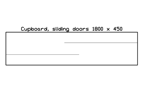 Preview of the Cupboard, sliding doors 1800 x 450 symbol, block SCH_CUPBOARD_SLIDING