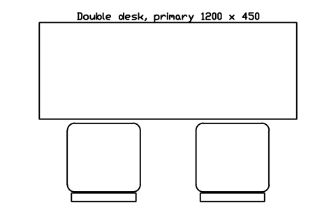 Preview of the Double desk, primary 1200 x 450 symbol, block SCH_DESK_DOUBLE_PRIMARY