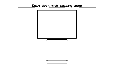 Preview of the Exam desk with spacing zone symbol, block SCH_DESK_EXAM