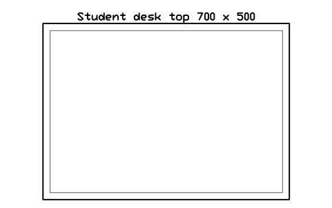 Preview of the Student desk top 700 x 500 symbol, block SCH_DESK_ONLY_700