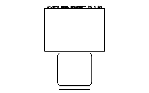 Preview of the Student desk, secondary 700 x 500 symbol, block SCH_DESK_SECONDARY
