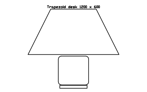 Preview of the Trapezoid desk 1200 x 600 symbol, block SCH_DESK_TRAPEZOID