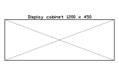 Preview of the Display cabinet 1200 x 450 symbol, block SCH_DISPLAY_CASE_1200