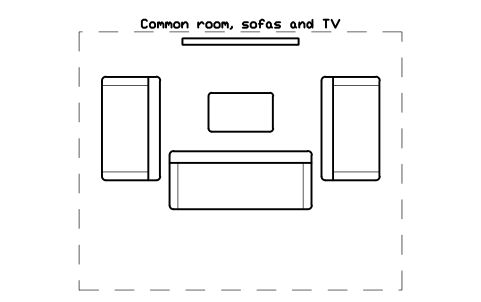 Preview of the Common room, sofas and TV symbol, block SCH_DORM_COMMON_ROOM