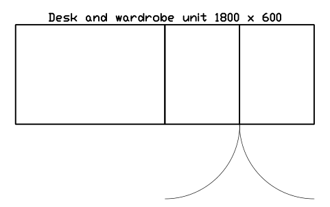 Preview of the Desk and wardrobe unit 1800 x 600 symbol, block SCH_DORM_DESK_WARDROBE