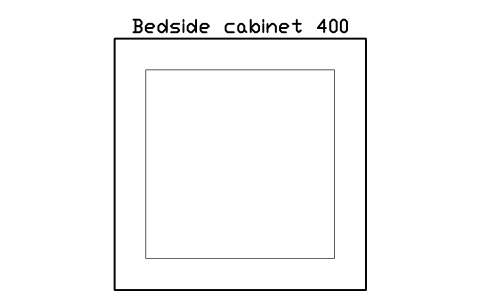 Preview of the Bedside cabinet 400 symbol, block SCH_DORM_NIGHTSTAND
