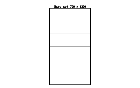 Preview of the Baby cot 700 x 1300 symbol, block SCH_KG_BABY_COT